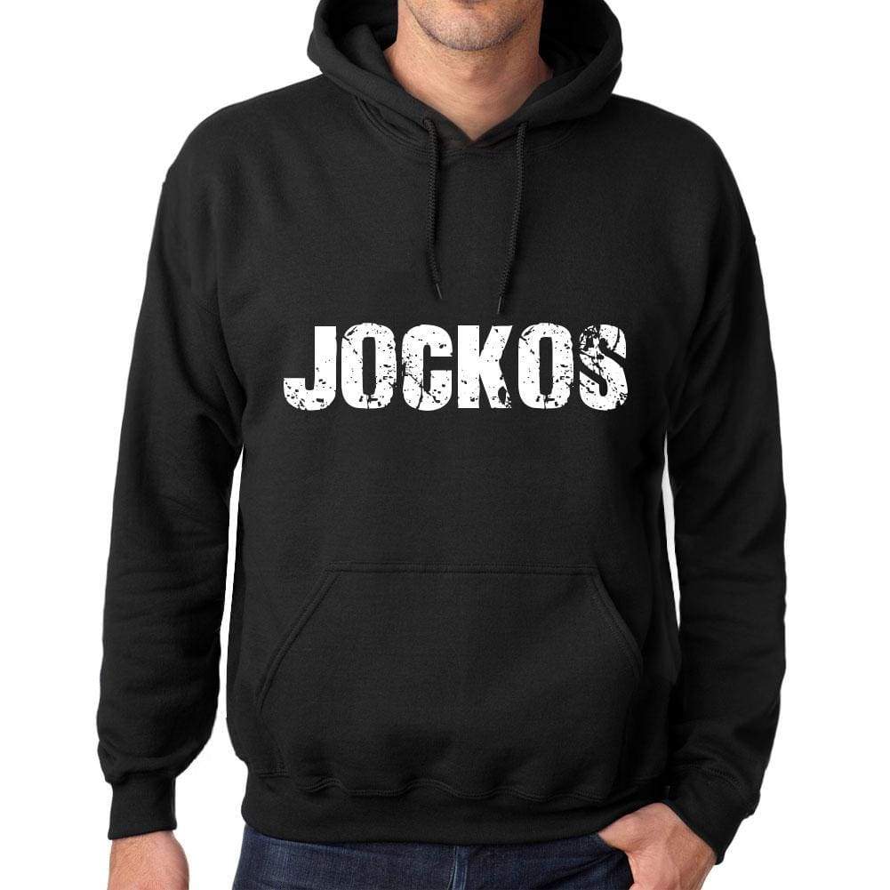 Mens Womens Unisex Printed Graphic Cotton Hoodie Soft Heavyweight Hooded Sweatshirt Pullover Popular Words Jockos Deep Black - Black / Xs /