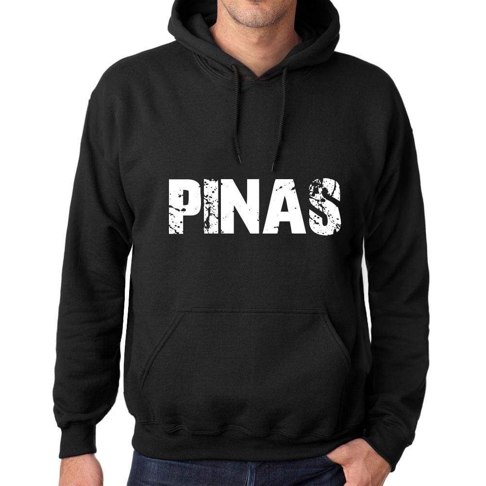 Mens Womens Unisex Printed Graphic Cotton Hoodie Soft Heavyweight Hooded Sweatshirt Pullover Popular Words Pinas Deep Black - Black / Xs /