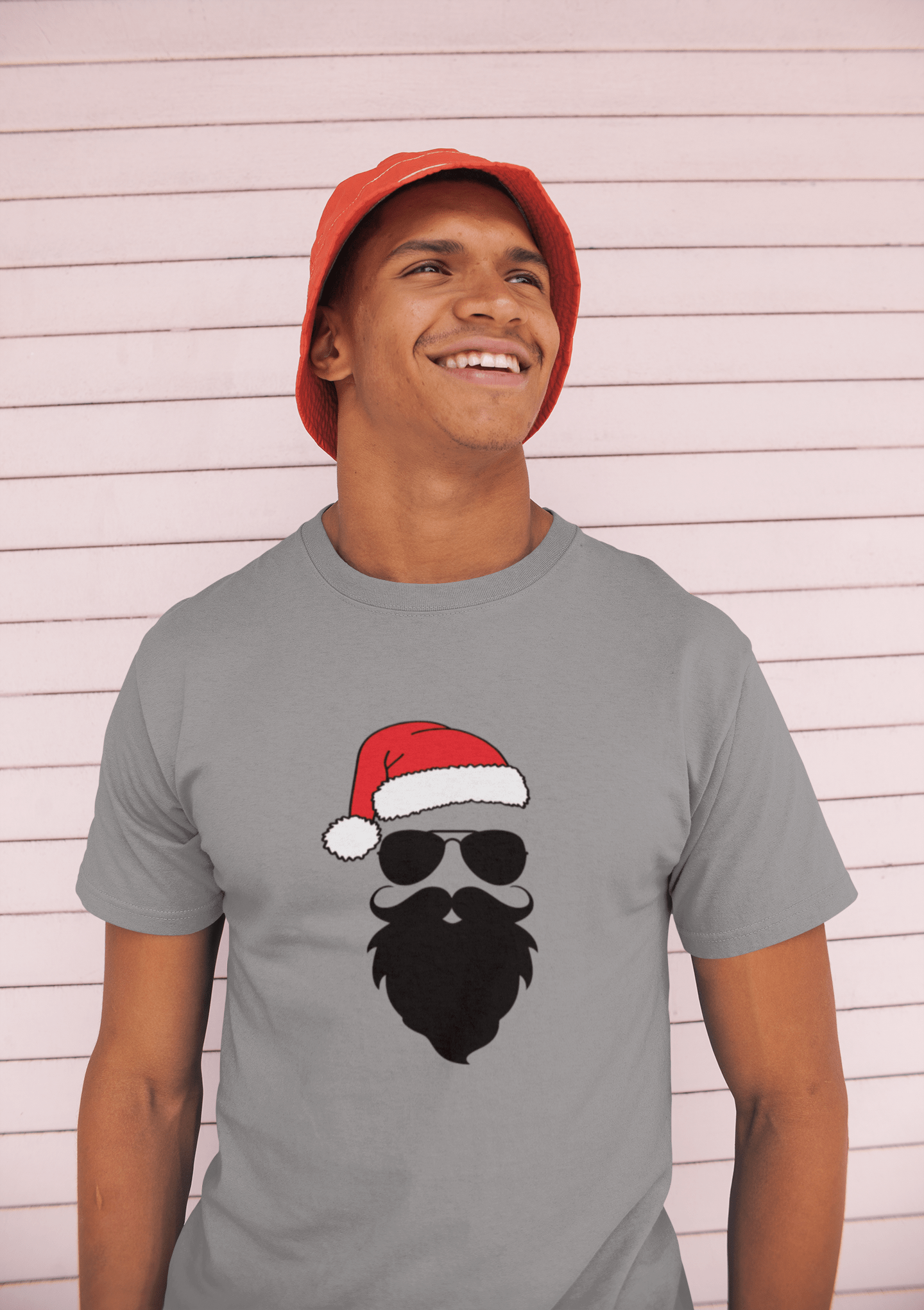 ULTRABASIC - <span>Grafisches</span> <span>Herren</span> -T-Shirt mit lustigem Weihnachtsmann und coolem Weihnachtsmotiv <span>, Geschenk-</span> T-Shirt <span>, Graumeliert</span>