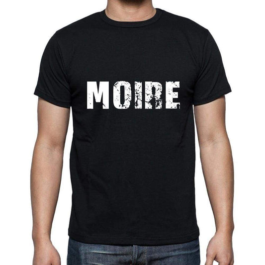 Moire Mens Short Sleeve Round Neck T-Shirt 5 Letters Black Word 00006 - Casual