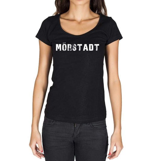 Mörstadt German Cities Black Womens Short Sleeve Round Neck T-Shirt 00002 - Casual