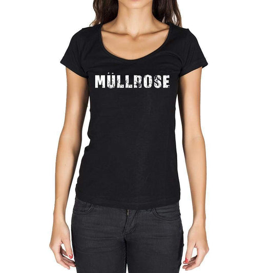 Müllrose German Cities Black Womens Short Sleeve Round Neck T-Shirt 00002 - Casual
