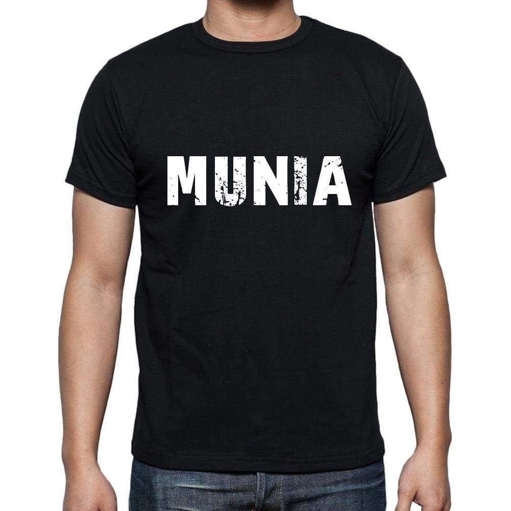 Munia Mens Short Sleeve Round Neck T-Shirt 5 Letters Black Word 00006 - Casual