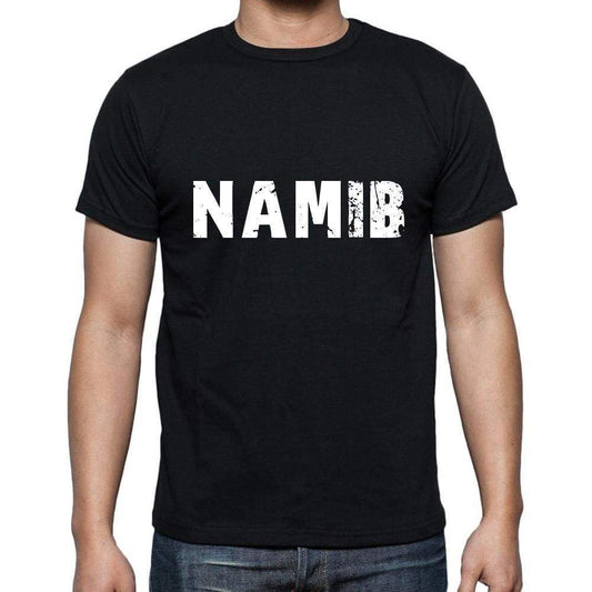 Namib Mens Short Sleeve Round Neck T-Shirt 5 Letters Black Word 00006 - Casual