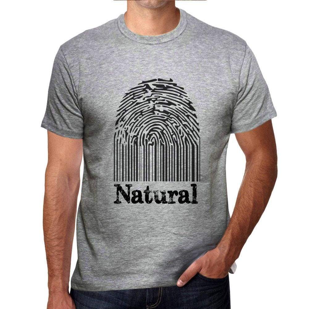 Natural Fingerprint Grey Mens Short Sleeve Round Neck T-Shirt Gift T-Shirt 00309 - Grey / S - Casual