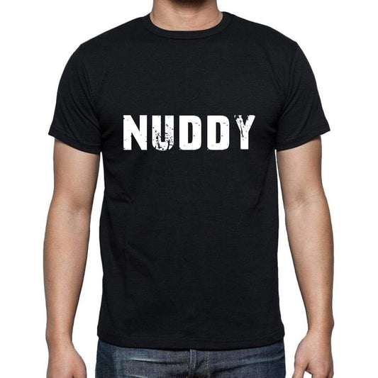 Nuddy Mens Short Sleeve Round Neck T-Shirt 5 Letters Black Word 00006 - Casual