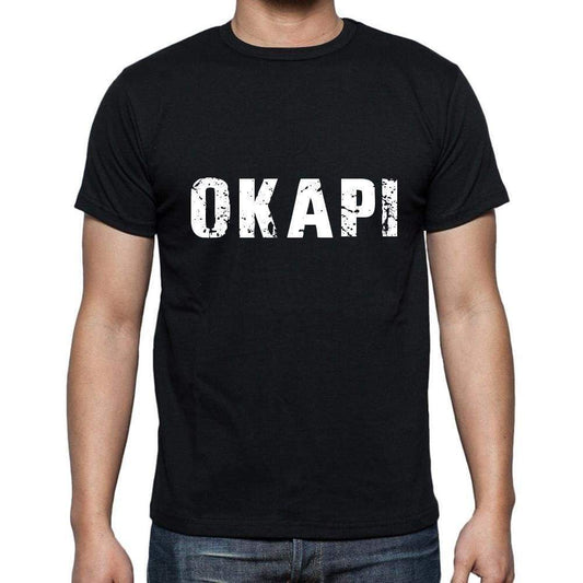 Okapi Mens Short Sleeve Round Neck T-Shirt 5 Letters Black Word 00006 - Casual