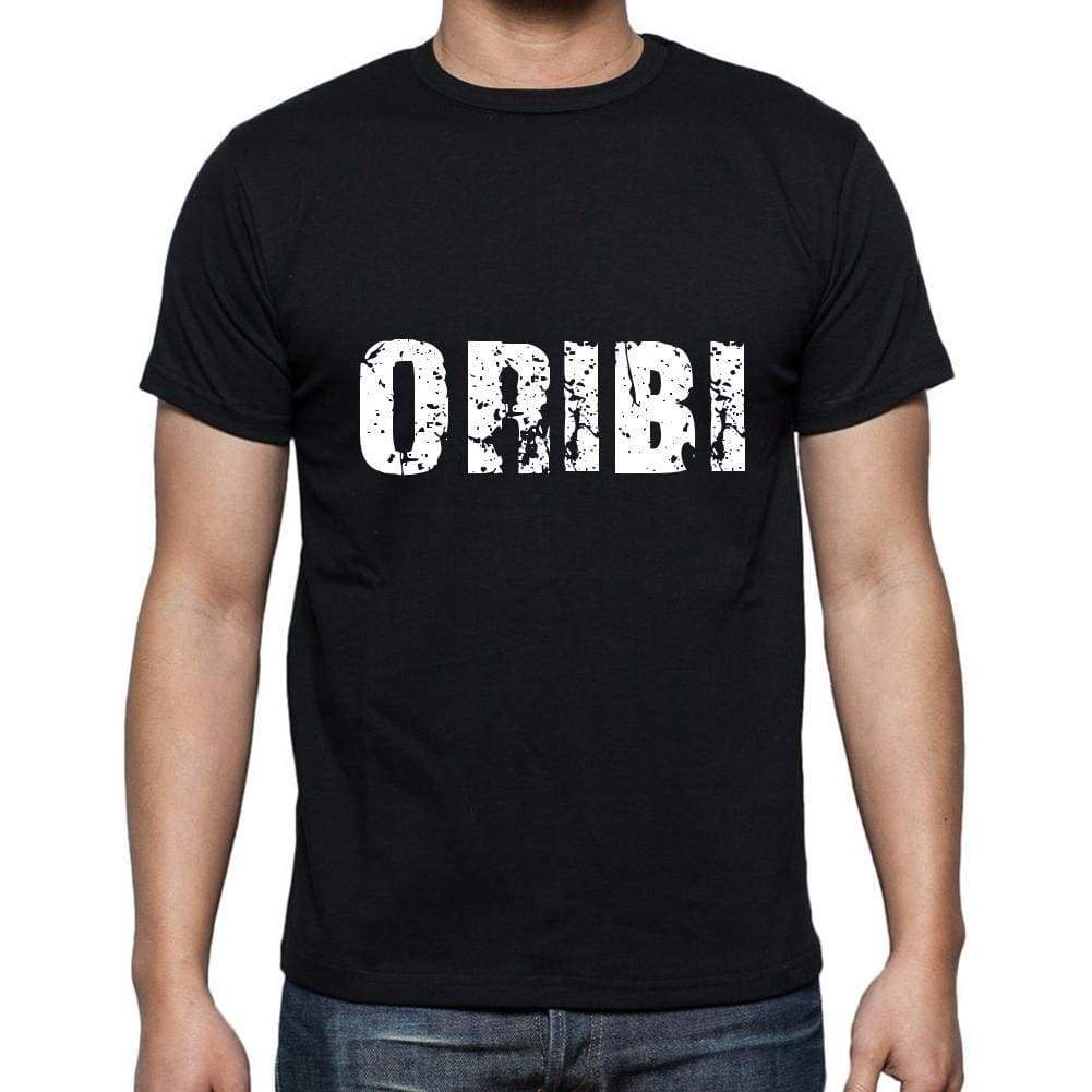 Oribi Mens Short Sleeve Round Neck T-Shirt 5 Letters Black Word 00006 - Casual