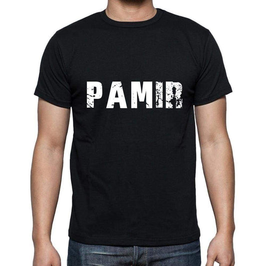 Pamir Mens Short Sleeve Round Neck T-Shirt 5 Letters Black Word 00006 - Casual