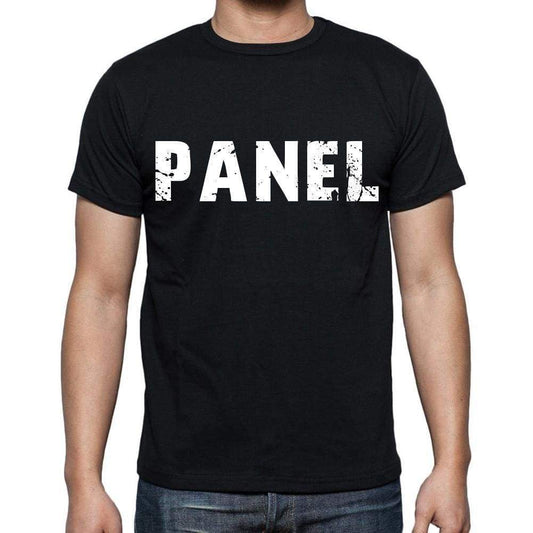 Panel Mens Short Sleeve Round Neck T-Shirt Black T-Shirt En