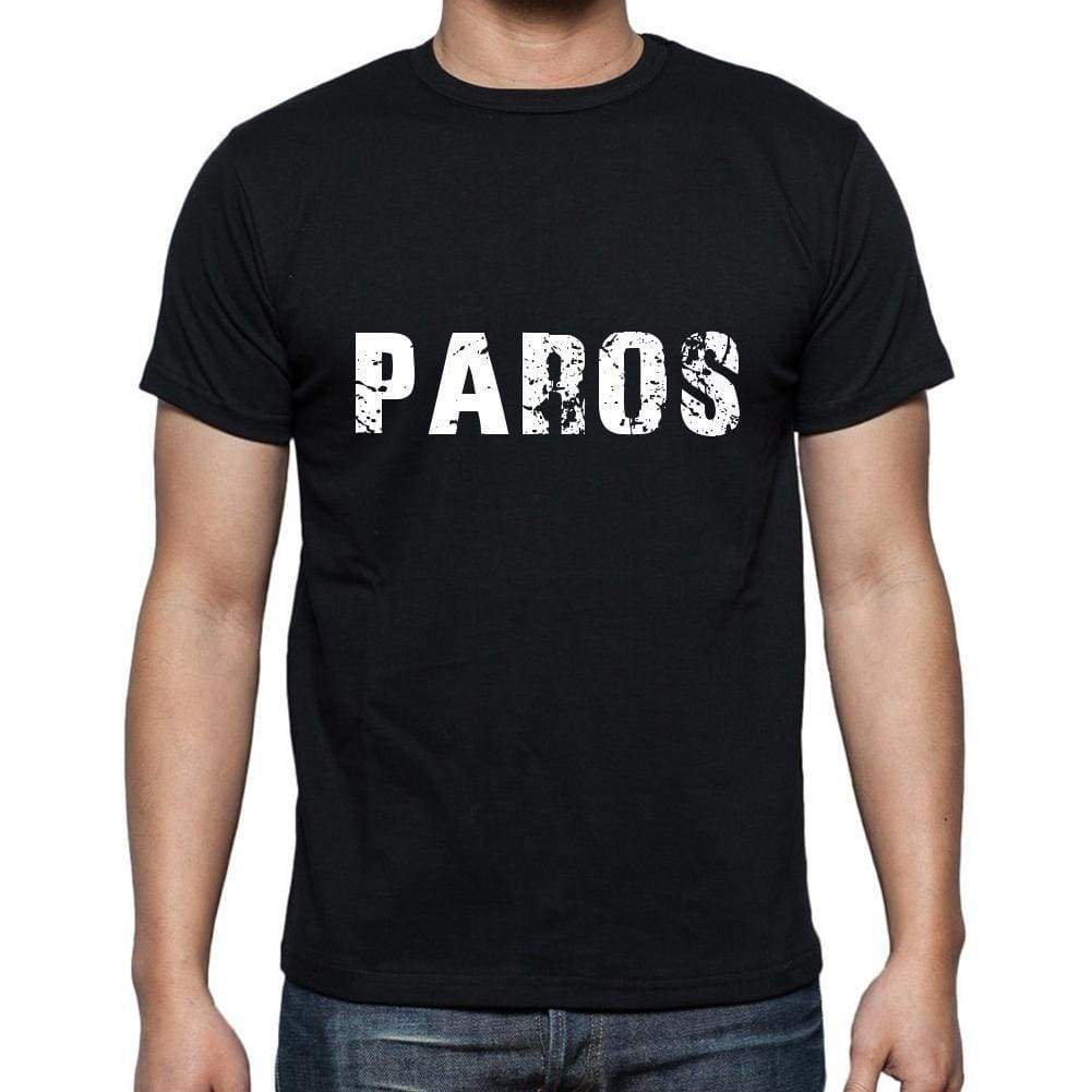 Paros Mens Short Sleeve Round Neck T-Shirt 5 Letters Black Word 00006 - Casual