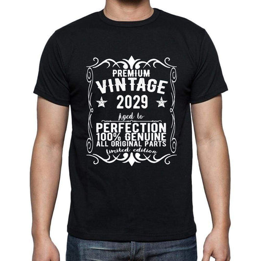 Premium Vintage Year 2029 Black Mens Short Sleeve Round Neck T-Shirt Gift T-Shirt 00347 - Black / S - Casual