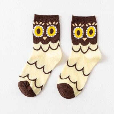 Fashion woman funny owl woman cotton socks Korean female style happy cute animal cartoon ankle socks
