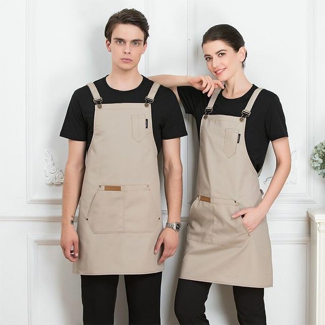 Unisex Fashion Chef Cook Kitchen Apron Coffee Shop Hairdresser Sleeveless Work Uniform Bib Work Clothing Antifouling Aprons-Apron-Ultrabasic