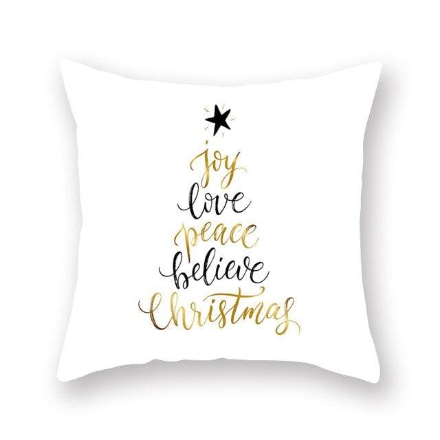 Christmas Decorative Pillowcases Polyester Merry Christmas Tree Deer Throw Pillow Case Cover New Year Pillowcase