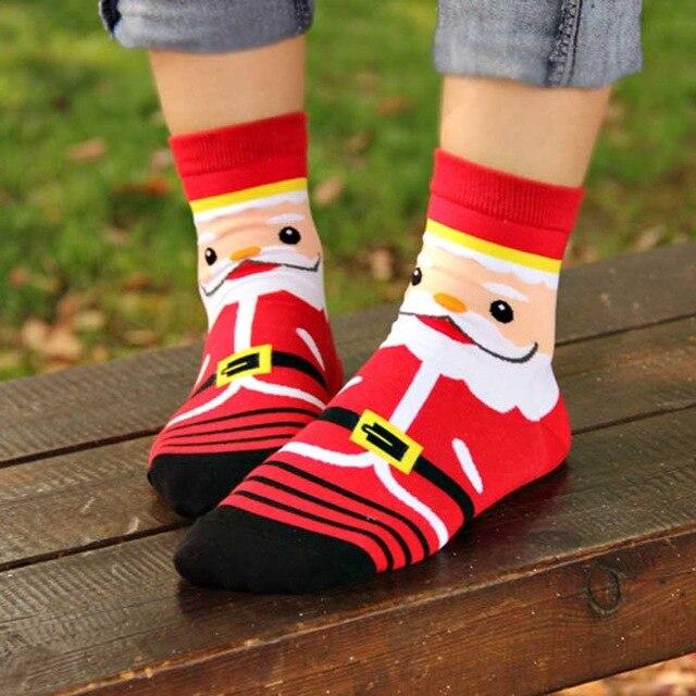 2018 nouveau Design noël père noël chaussettes femmes coton court wapiti hiver chaussettes dessin animé cerf neige homme mignon chaussettes nouvel an cadeau