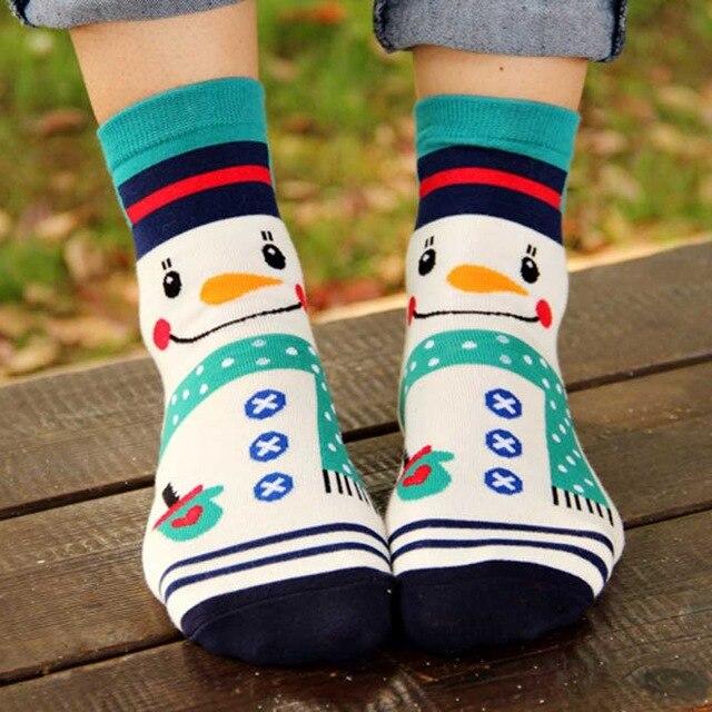 2018 nouveau Design noël père noël chaussettes femmes coton court wapiti hiver chaussettes dessin animé cerf neige homme mignon chaussettes nouvel an cadeau