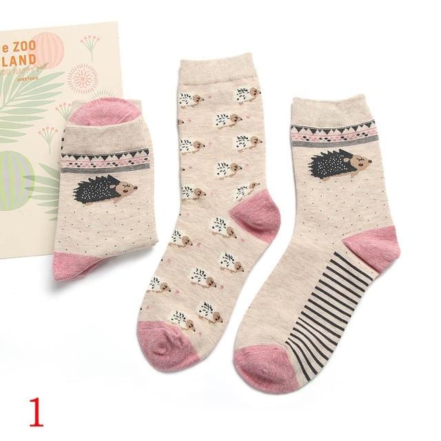 2 paar 2020 Frühling Herbst Nette Socken Frauen Weihnachten Geschenk Box Baumwolle Socken Cartoon Print Kreative Mode Kurze Glückliche Socken für Mädchen