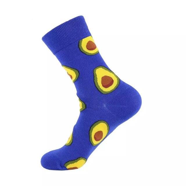 Unisex-Socken, lustig, niedlich, Cartoon-Früchte, Bananen, Avocado, Ei, Kekse, Donuts, Essen, glücklich, japanische Harajuku-Skateboard-Socken für Damen