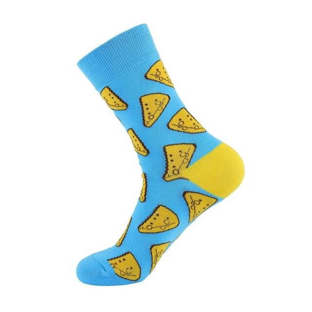 Unisex-Socken, lustig, niedlich, Cartoon-Früchte, Bananen, Avocado, Ei, Kekse, Donuts, Essen, glücklich, japanische Harajuku-Skateboard-Socken für Damen