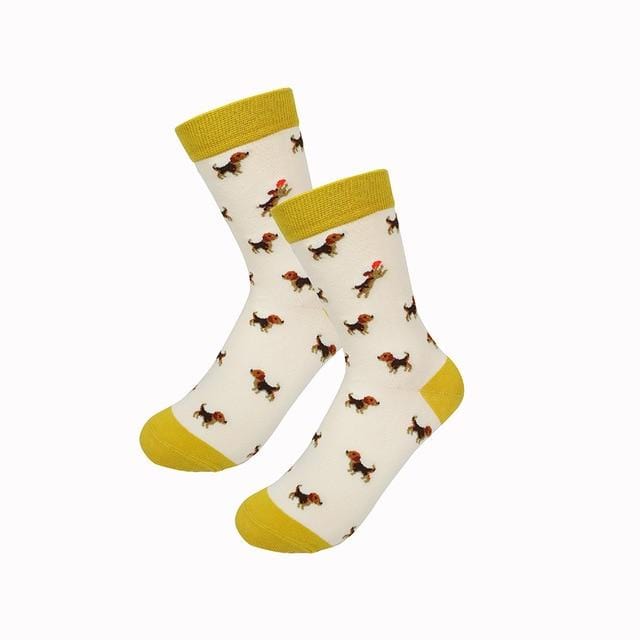 Nouvelle mode femmes hommes coloré chien coton chaussettes printemps couple amoureux décontracté pilule renard neutre rouge chaussette chaude