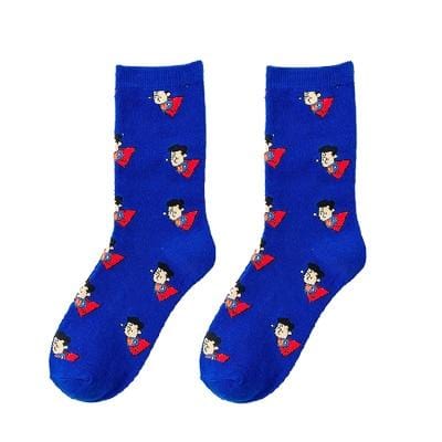 Men Socks Marvel Novel Comics Avenger Captain America Cartoon Socks Batman Superman Iron Man Hulk Socks Women Cotton Couple Sox