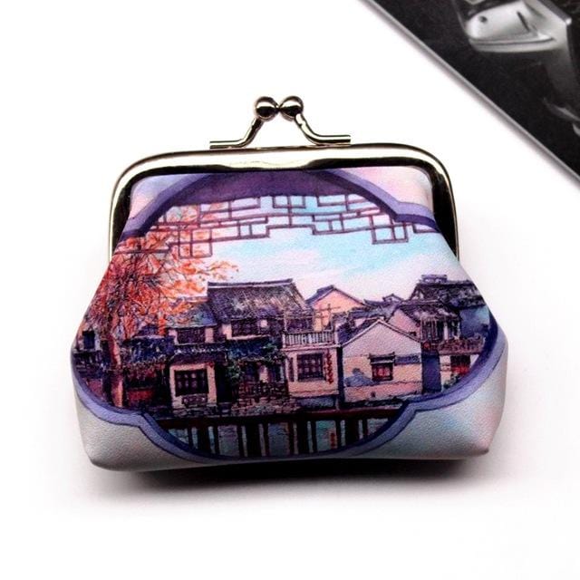 Vintage Women Printing coin Purses girl hasp Zero Wallet Ladies Clutch change purse Female mini money Bag PU Leather Carteira /5