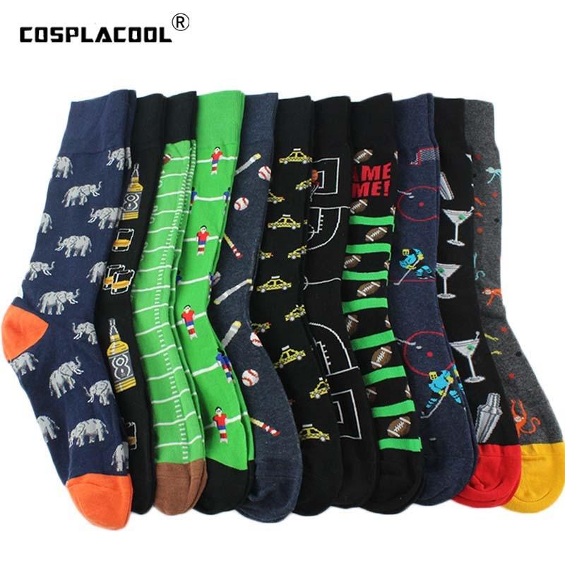 [COSPLACOOL] nouveauté Cool Harajuku équipage chaussettes drôles rue Hip Hop grande taille chaussettes hommes Divertidos bière Skateboard Chaussette Homme