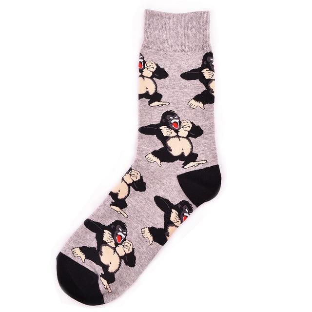 Chaussettes amusantes pour adultes, mi-mollet, à la mode, chimpanzé, carlin, taureau, bouledogue, paresseux, escargot, Boston Terrier, singe, chien, chiot, Animal, livraison directe