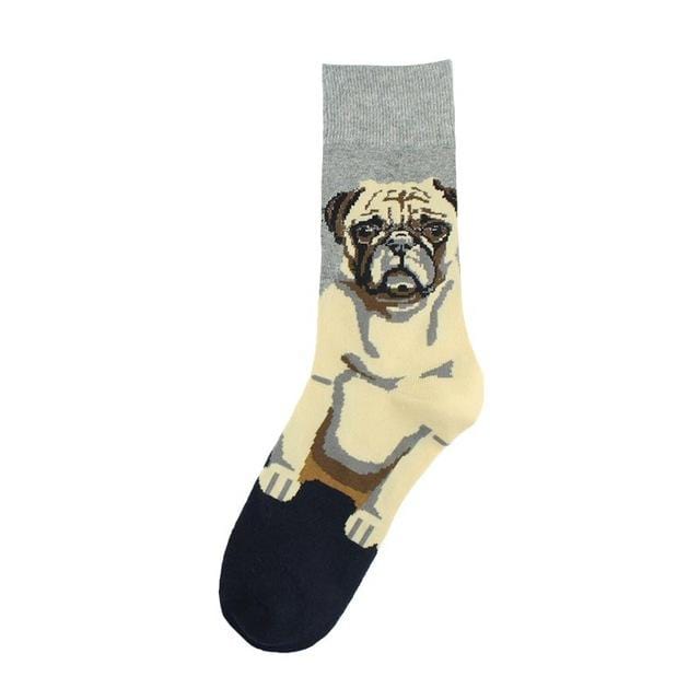 Chaussettes amusantes pour adultes, mi-mollet, à la mode, chimpanzé, carlin, taureau, bouledogue, paresseux, escargot, Boston Terrier, singe, chien, chiot, Animal, livraison directe