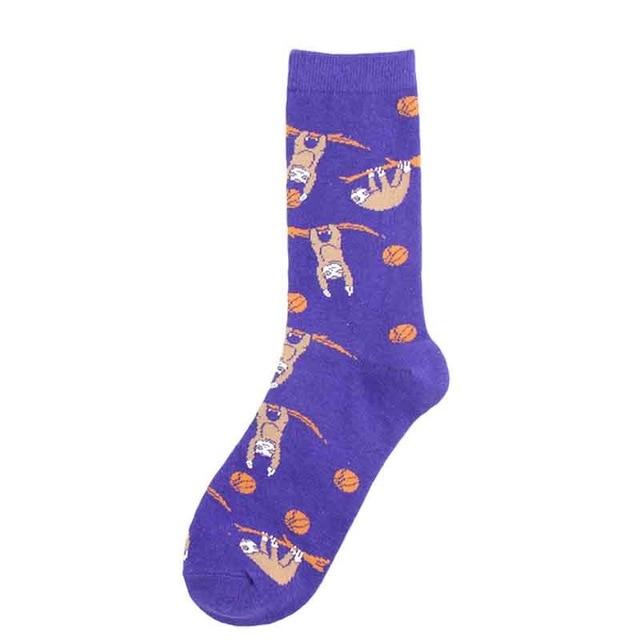 Adult Mid Calf Crew Fashion Funny Socks Chimpanzee Pug Bull Bulldog Sloth Snail Boston Terrier Monkey Dog Puppy Animal Dropship