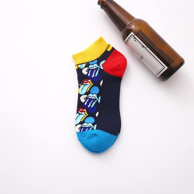 Chaussettes d'été tendance pour hommes, chaussettes en coton, bateau, intérêt, drôle, originalité, Harajuku, cheville, nourriture, fruits