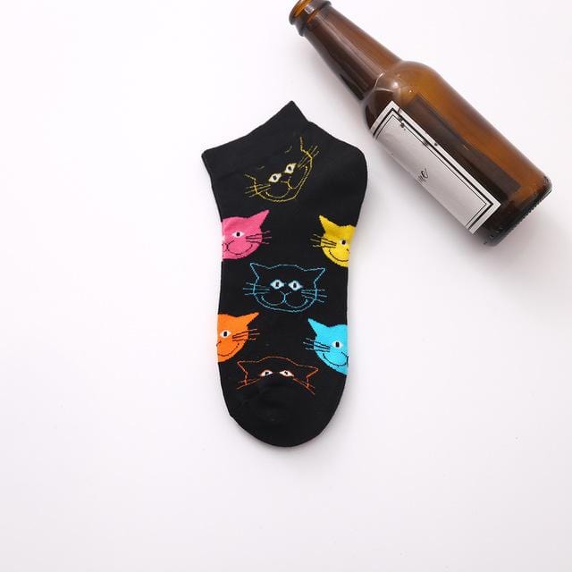 Chaussettes d'été tendance pour hommes, chaussettes en coton, bateau, intérêt, drôle, originalité, Harajuku, cheville, nourriture, fruits