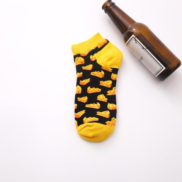 Chaussettes d'été tendance pour hommes, chaussettes en coton, bateau, intérêt, drôle, originalité, Harajuku, cheville, nourriture, fruits