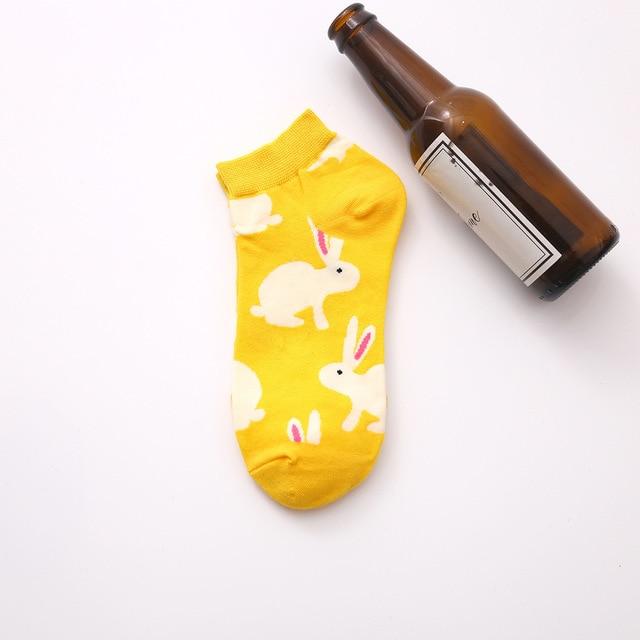 Chaussettes d'été tendance pour hommes, chaussettes en coton, bateau, intérêt, drôle, originalité, Harajuku, cheville, nourriture, fruits