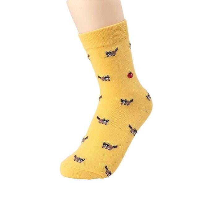 1 paire de chaussettes mignonnes de dessin animé de petits animaux, en coton, décontractées, avec imprimés, petit cochon, chaussette pour femme, printemps-automne