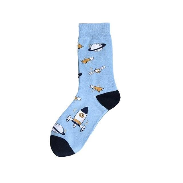 Chaussettes amusantes unisexes, style Harajuku, mode rue, fruits fantaisie, art animal, homme, chaussettes en coton, mignonnes et heureuses, longues chaussettes meias