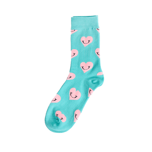 Chaussettes amusantes unisexes, style Harajuku, mode rue, fruits fantaisie, art animal, homme, chaussettes en coton, mignonnes et heureuses, longues chaussettes meias