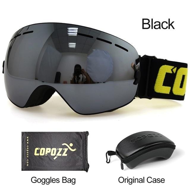 COPOZZ Brand Ski Goggles Men Women Snowboard Goggles Glasses for Skiing UV400 Protection Snow Skiing Glasses Anti-fog Ski Mask