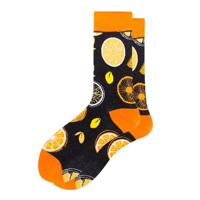 Frauen Socken lustige süße Cartoon-Grafiken Früchte Erdbeere Orange Avocado Wassermelone Kirsche japanische Harajuku Skateboard Socken