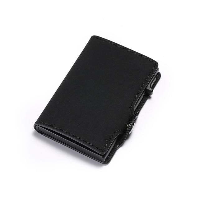 DIENQI New Antitheft Card Holder Leather Men Women Anti-magnetic Bank Credit Card Holder Minimalist Wallet Busienss Case Pocket