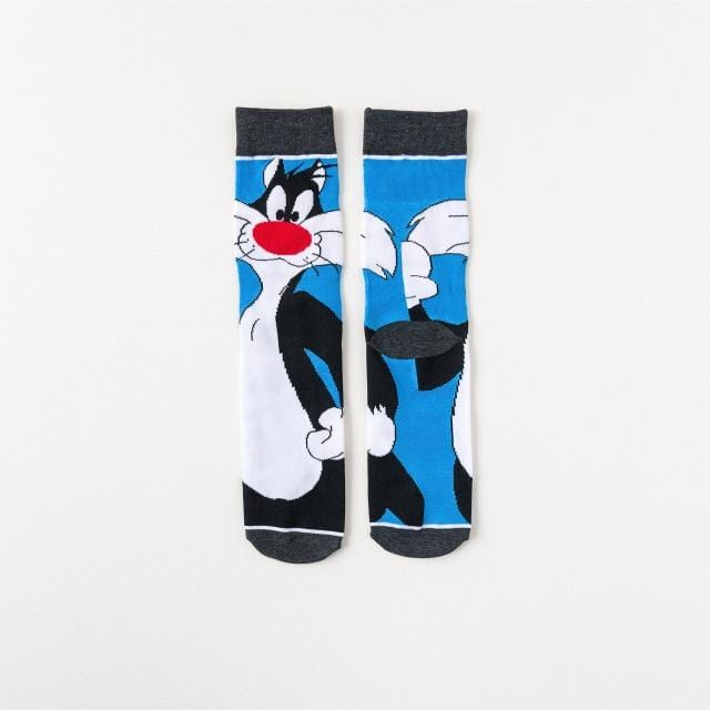 2020 lustige Cartoon-Anime-Drucksocken Kaninchen Ente Mode personalisierte Neuheit Männer Frauen Komfort atmungsaktiv blau grau Baumwollsocke