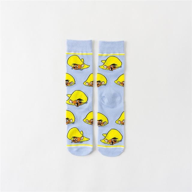 2020 lustige Cartoon-Anime-Drucksocken Kaninchen Ente Mode personalisierte Neuheit Männer Frauen Komfort atmungsaktiv blau grau Baumwollsocke