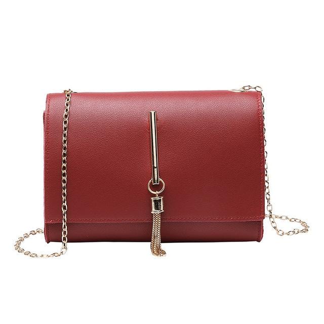 Korean ladylike bag PU Flap Single Chains Tassel Fashion Solid Hasp Shoulder Bags ladies hand bags lovely women's bag