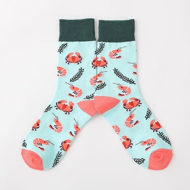 Harajuku Happy Socken Herren lustige gekämmte Baumwolle Kleid lässig Hochzeitssocken bunte Neuheit Skateboard Socken Männer Snack Muster