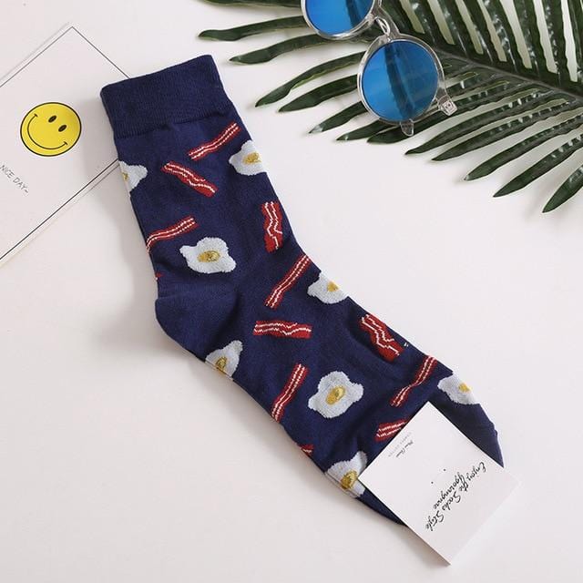 Harajuku Happy Socken Herren lustige gekämmte Baumwolle Kleid lässig Hochzeitssocken bunte Neuheit Skateboard Socken Männer Snack Muster