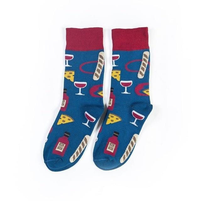 Harajuku Happy Socken Herren lustige gekämmte Baumwolle Kleid lässig Hochzeitssocken bunte Neuheit Skateboard Socken Männer Snack Muster