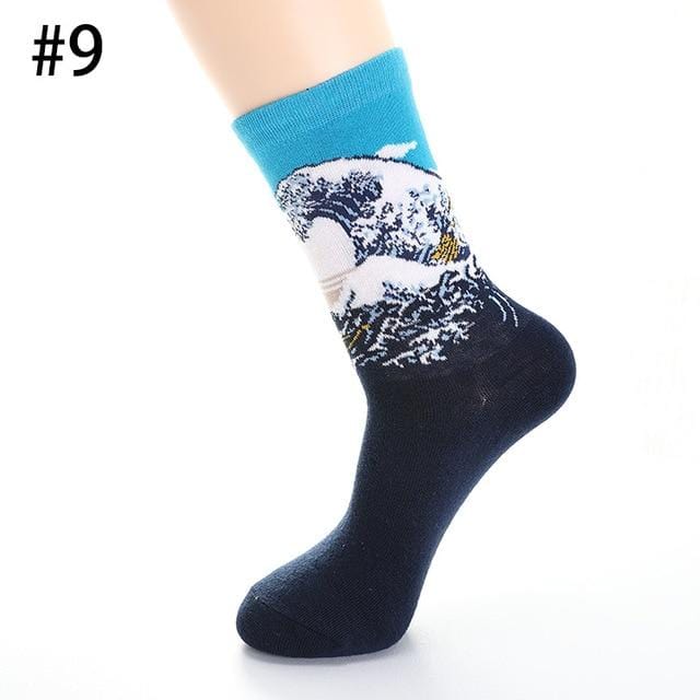 Cotton Socks Men Starry Night Winter Retro Women Personality Art Van Gogh Socks Oil Painting Socks Funny Happy Socks Male socken