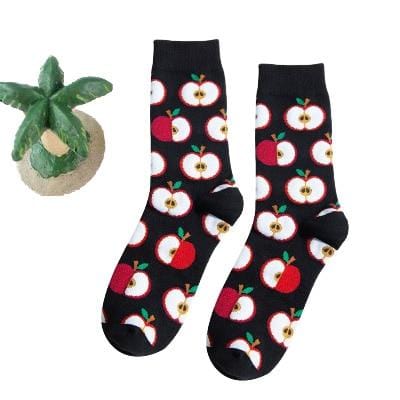 Frauen glücklich lustige Socken mit Druck Kunst süße warme Wintersocken mit Avocado Sushi Essen Baumwolle Mode Harajuku Unisex Socke 1 Paar