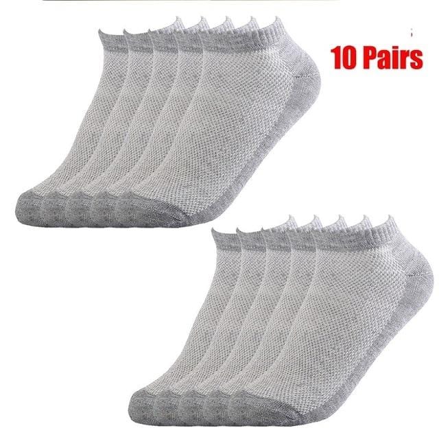 Chaussettes invisibles en maille solide pour hommes, 20 pièces = 10 paires, chaussettes d'été fines et respirantes, bateau, offre spéciale 2020
